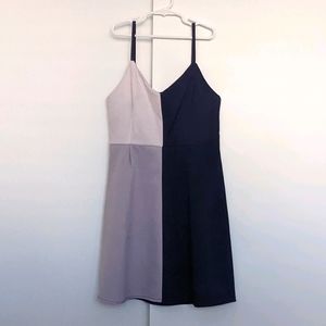 Navy and Lavender Color Block Minidress